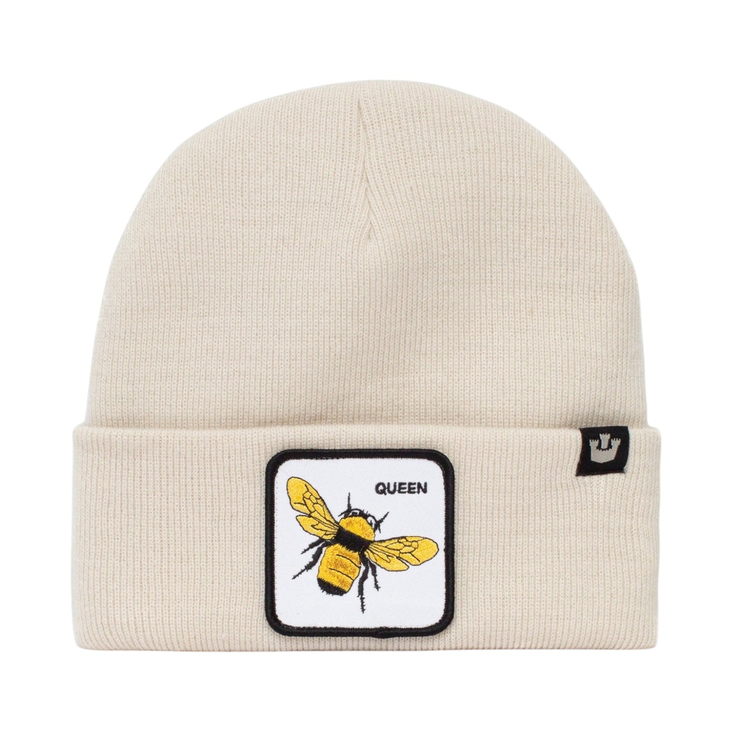 Goorin Bros Buzzed Beanie Hat in White, Queen Bee