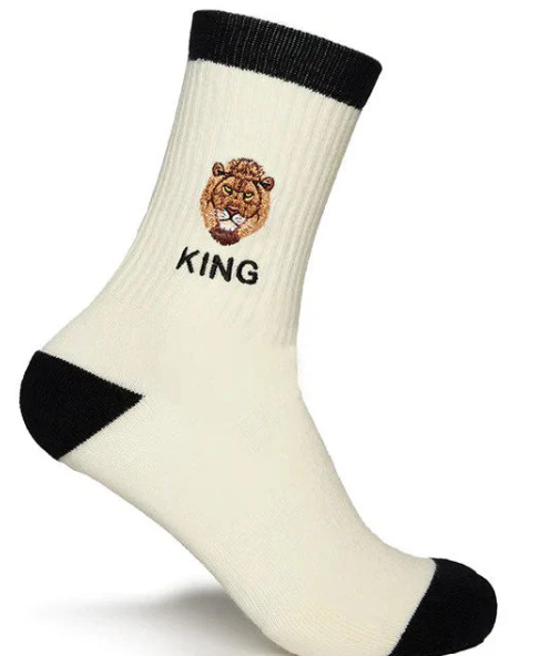 Goorin Bros " Mighty Mane" Socks in Cream/Black Color