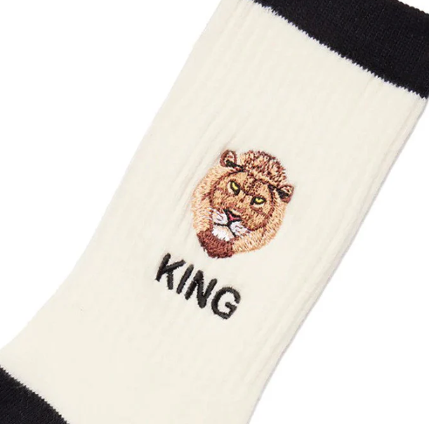 Goorin Bros " Mighty Mane" Socks in Cream/Black Color