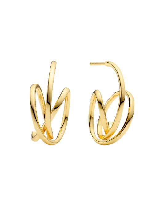 SPIRALE PIANURA PICCOLO Rhodium Plated Sterling Silver Earrings