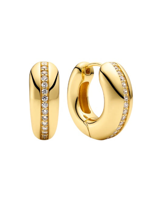 PALERMO PICCOLO Rhodium Plated Earrings with White Zirconia