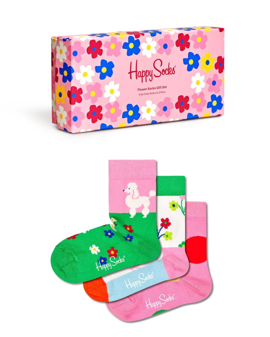 3-Pack Kids Flower Socks Gift Set