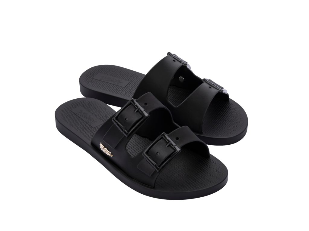 Melissa Sun Malibu Sliders In Black