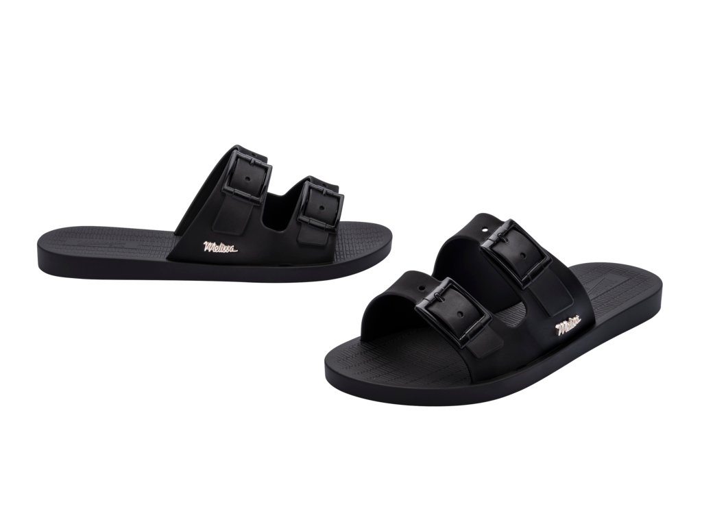Melissa Sun Malibu Sliders In Black