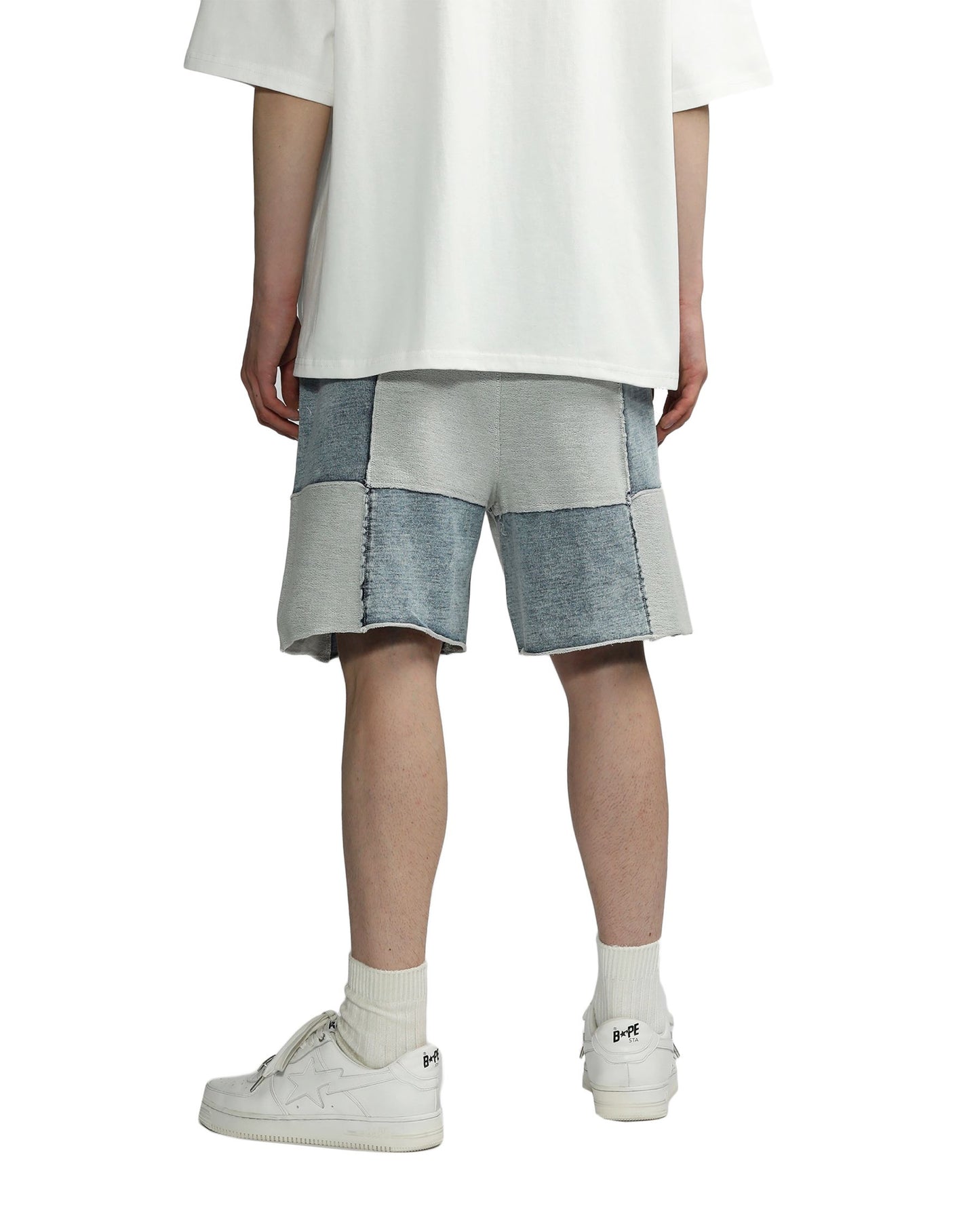 Men's Checkered Short in Light Blue