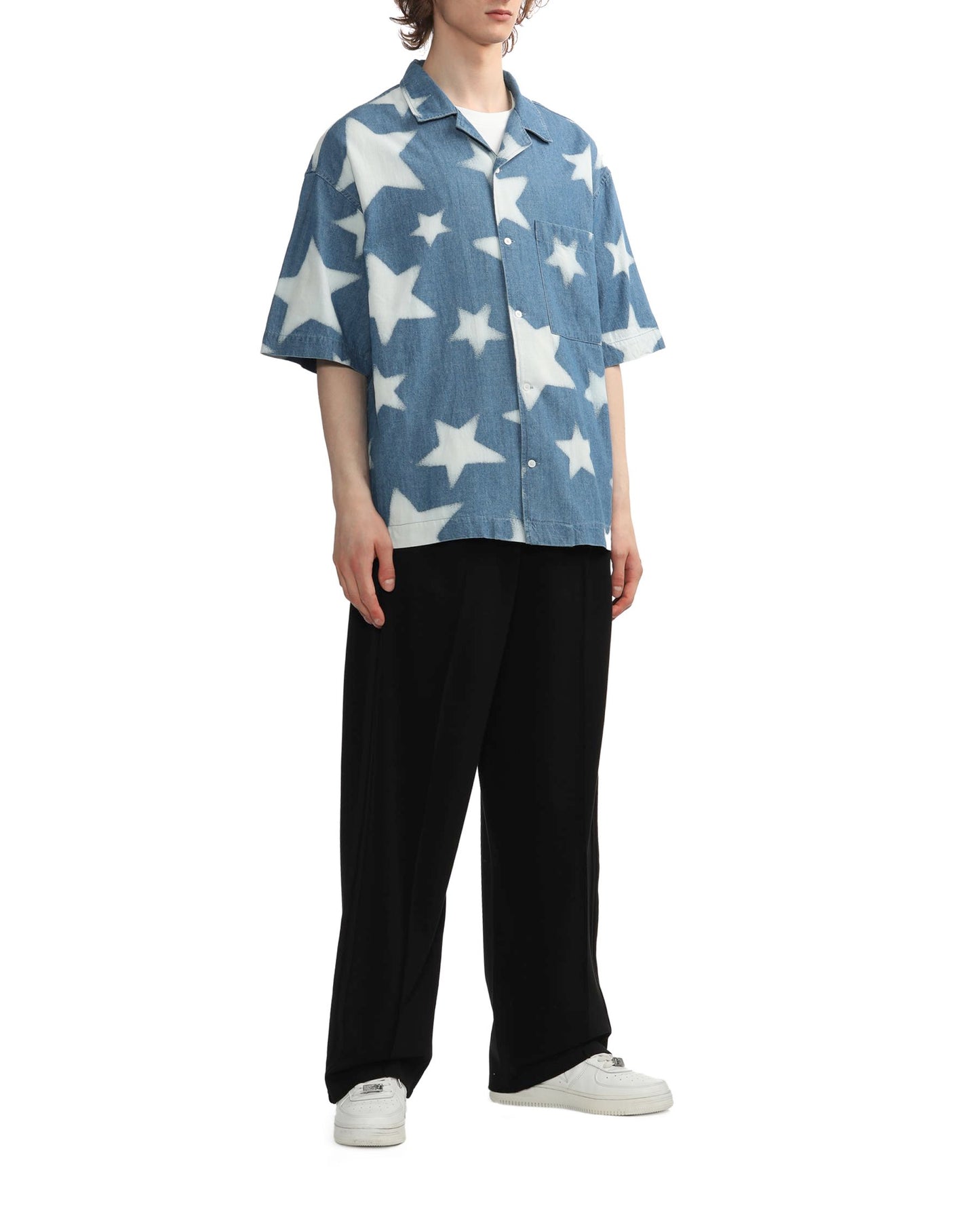 Men's Relaxed Fit Star Shirt in Blue