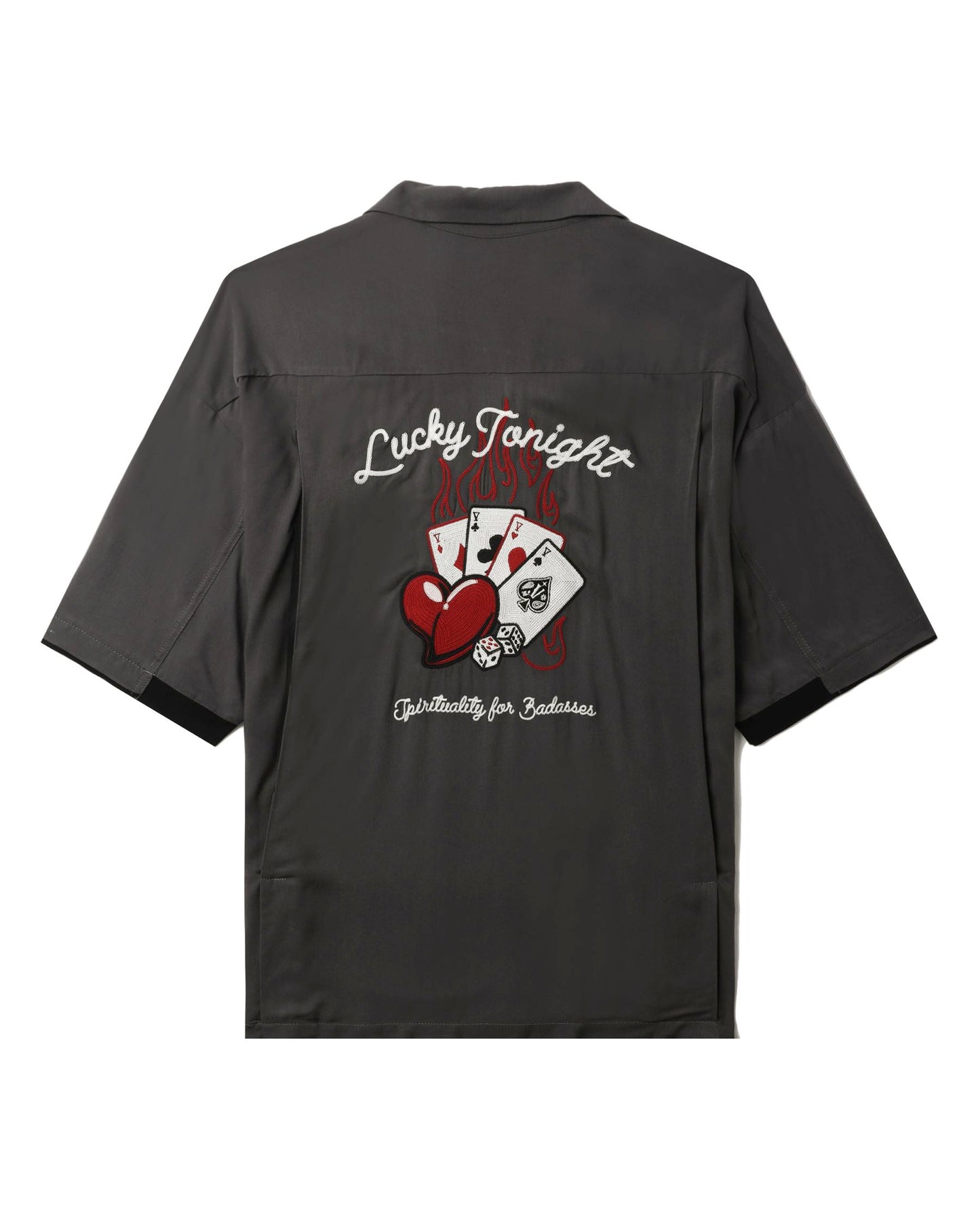 FIVE CM Men's Bowling Shirt in Charcoal