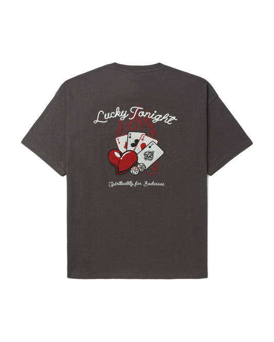 Men's Lucky Tonight T-shirt in Charcoal