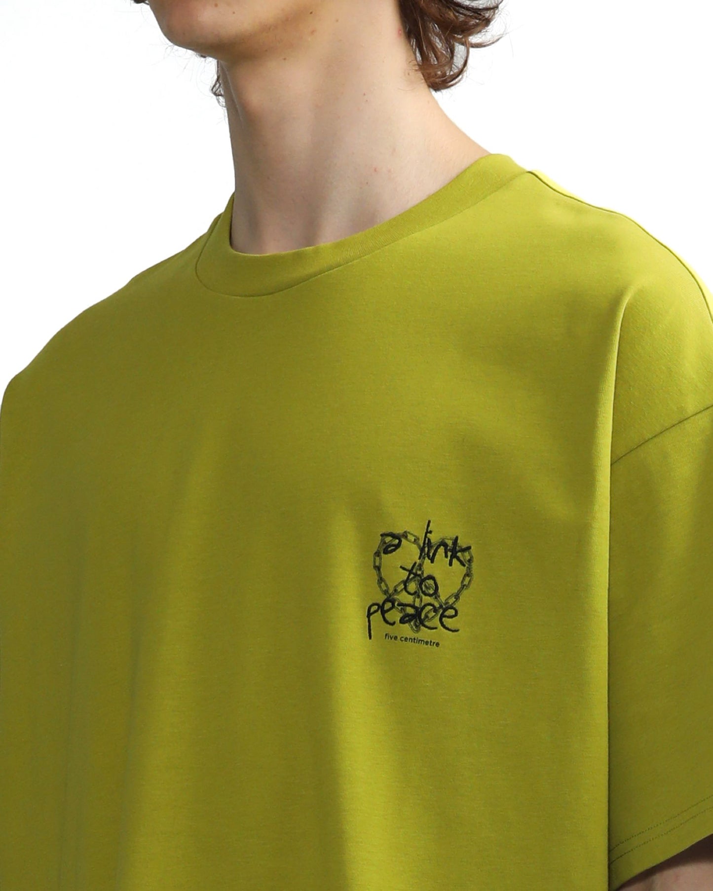 FIVE CM Men's Heart String T-shirt in Green/Yellow
