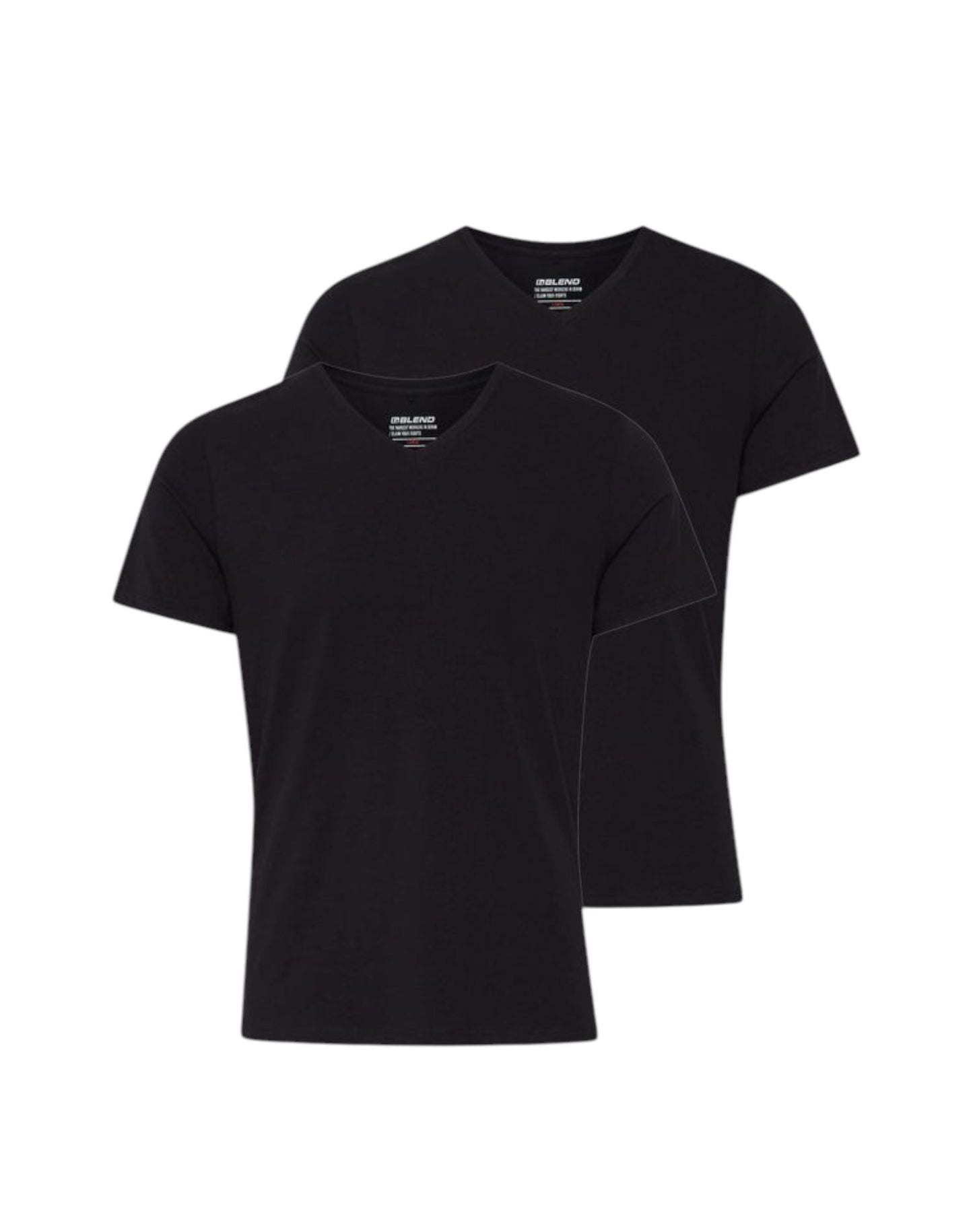 Blend Cotton V-Neck T-Shirt Black 2-Pack