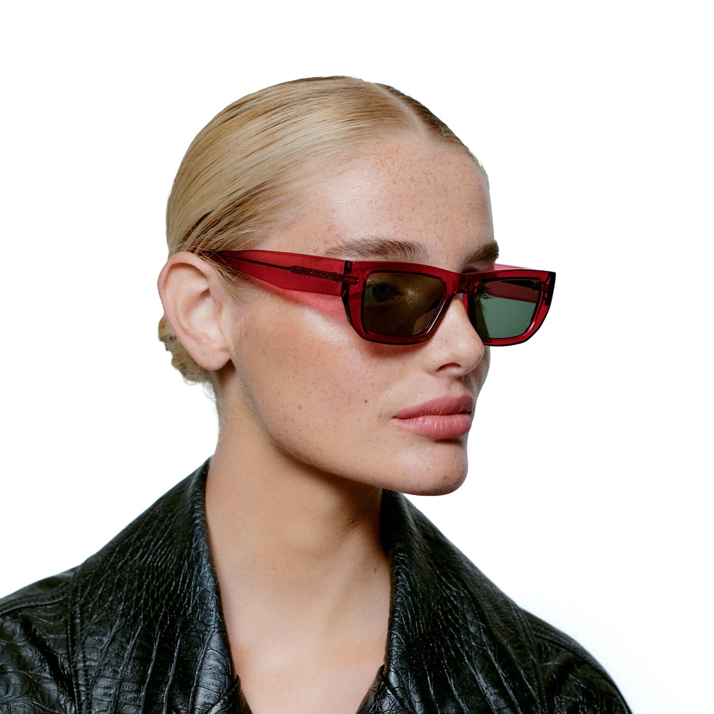 A.Kjaerbede Fame Sunglasses in Burgundy Transparent color