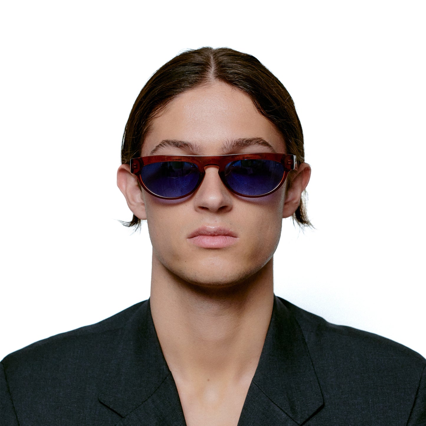 A.Kjaerbede Jake Sunglasses in Brown Transparent color