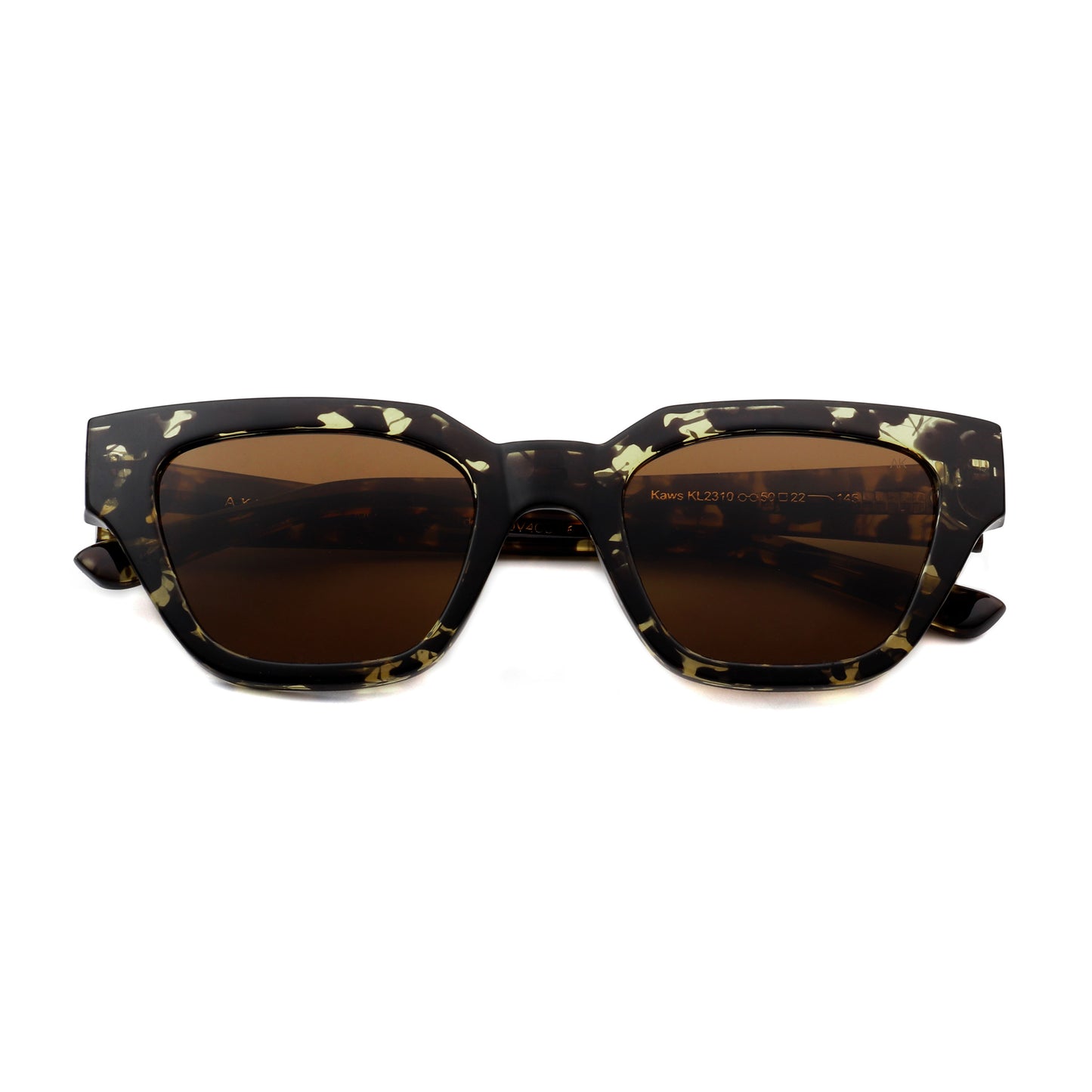 A.Kjaerbede Kaws Sunglasses in Black & Yellow Tortoise color