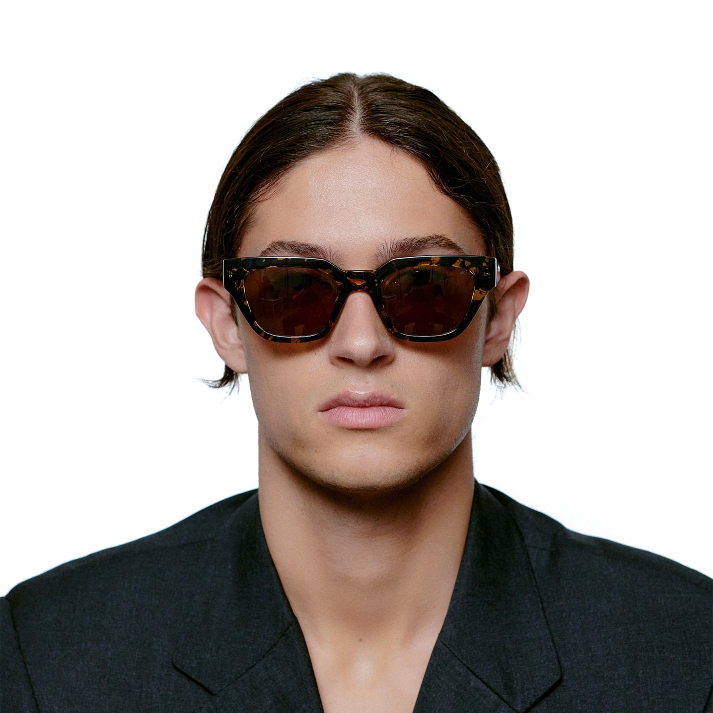 A.Kjaerbede Kaws Sunglasses in Black & Yellow Tortoise color