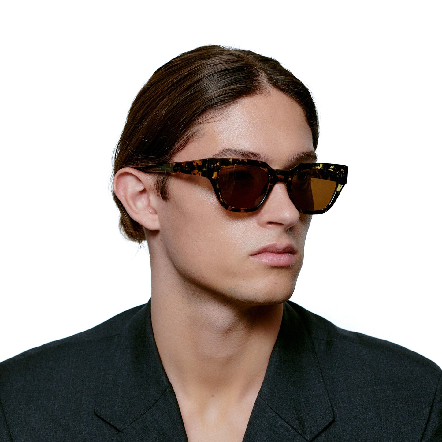 A.Kjaerbede Kaws Sunglasses in Black & Yellow Tortoise color