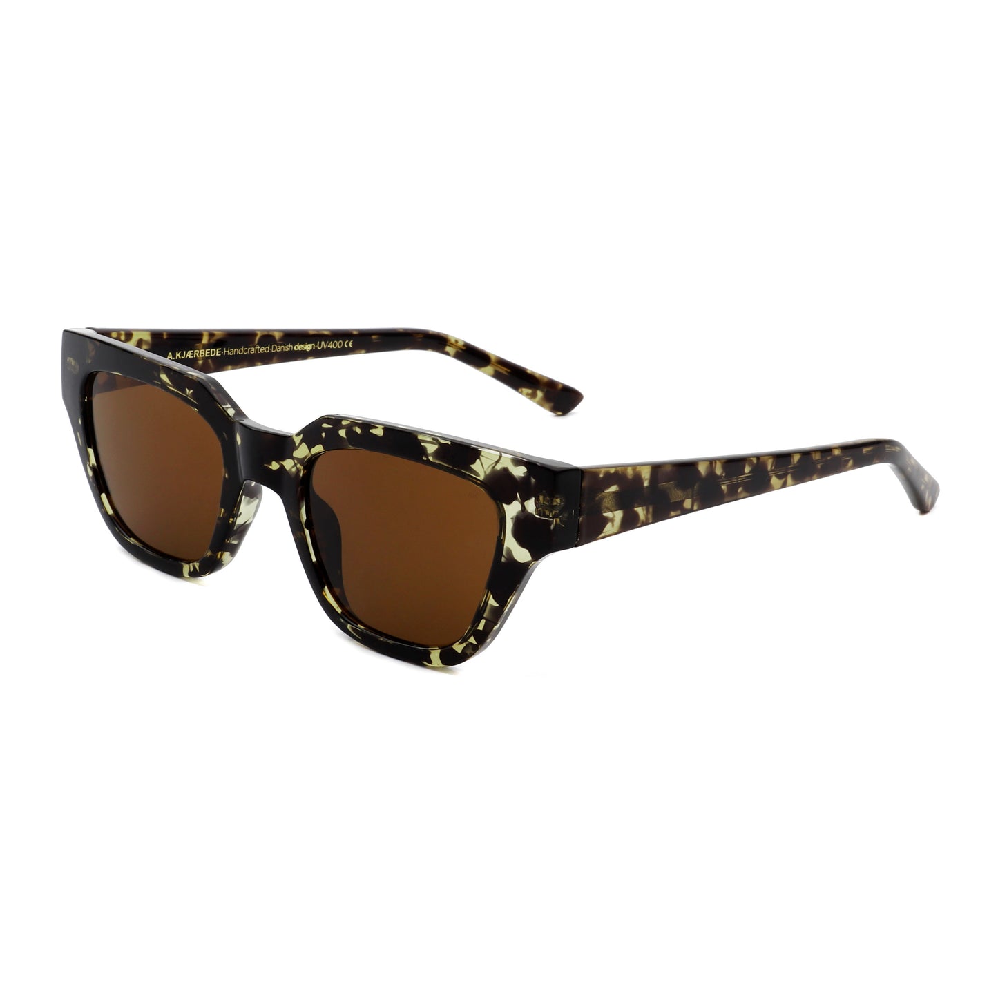 A.Kjaerbede Kaws Sunglasses in Black & Yellow Tortoise color