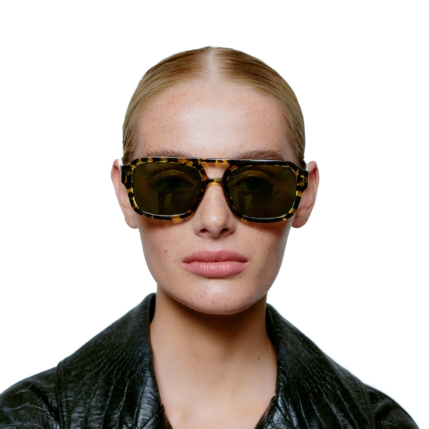 A.Kjaerbede Kaya Sunglasses in Black / Yellow Tortoise color