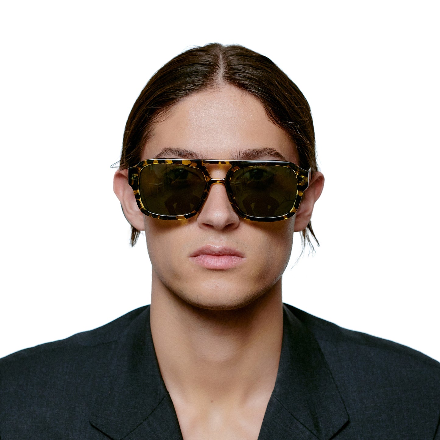 A.Kjaerbede Kaya Sunglasses in Black / Yellow Tortoise color