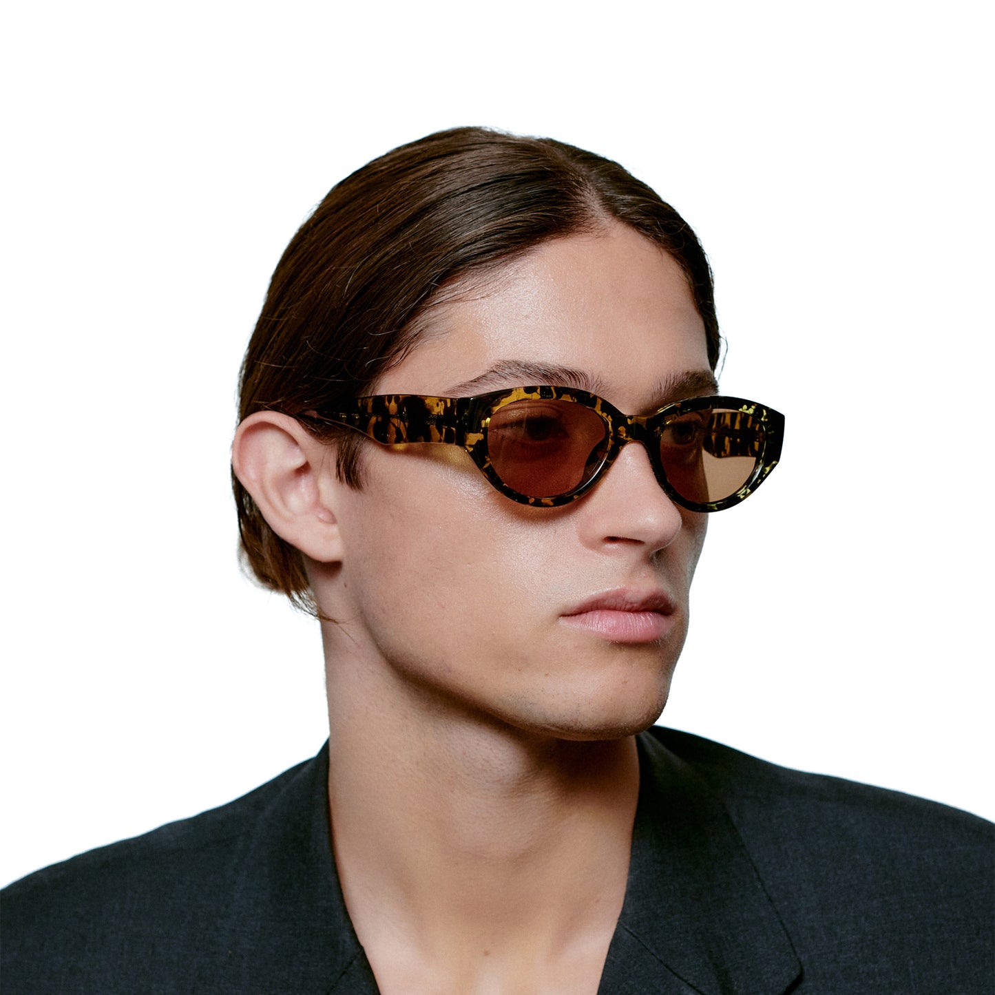 A.Kjaerbede Winnie Sunglasses in Black & Yellow Tortoise color