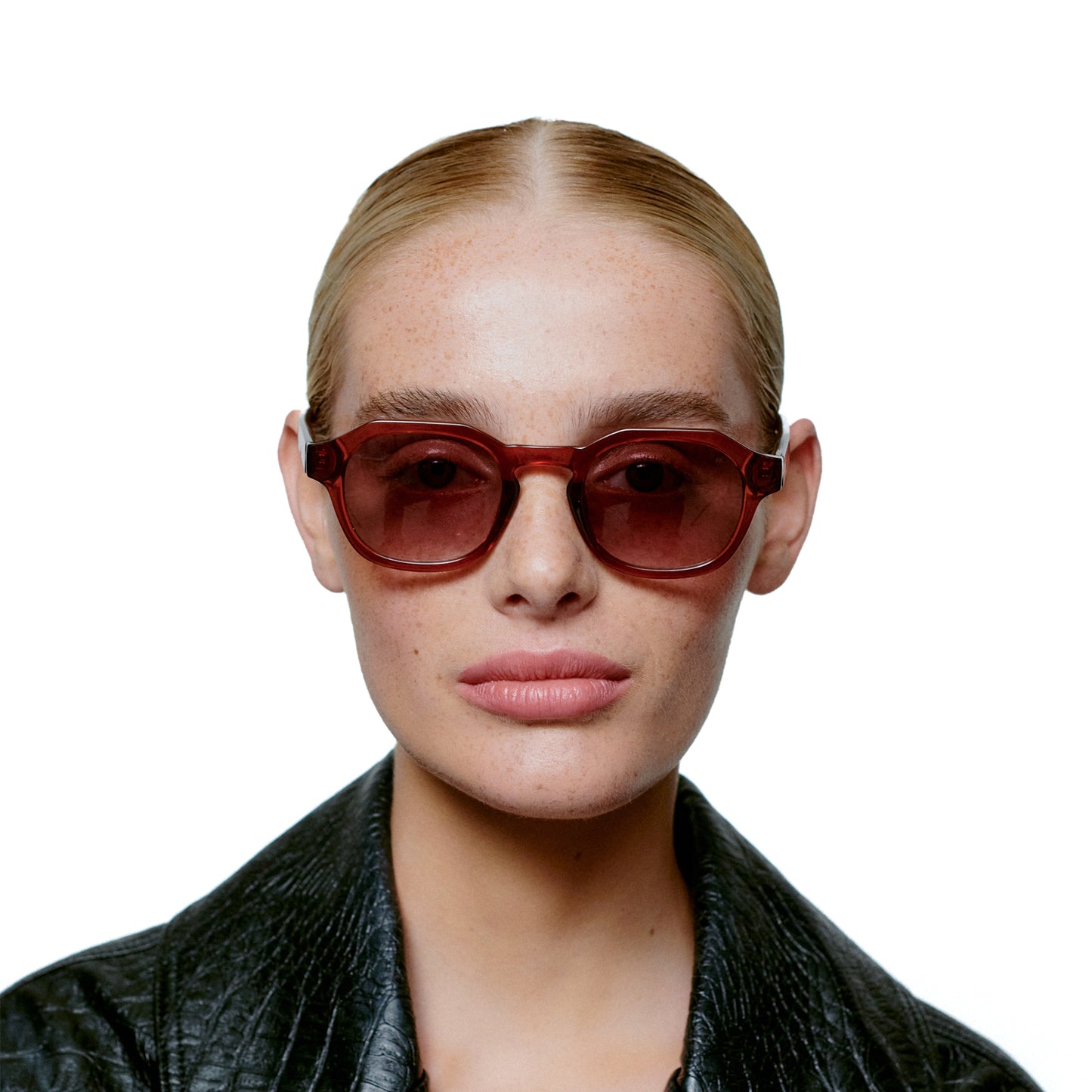 A.Kjaerbede Zan Sunglasses in Brown Transparent color