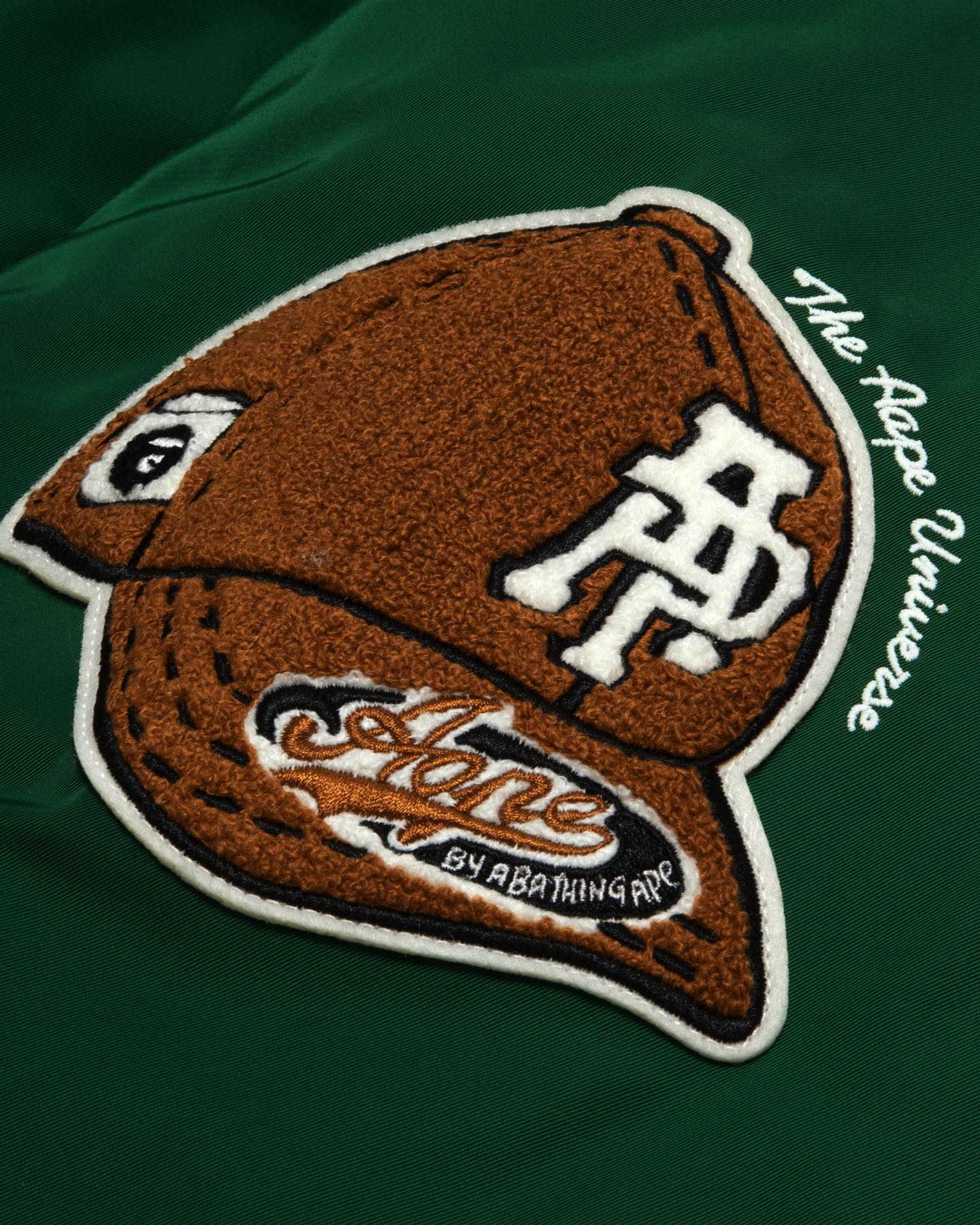 Men Varsity Jacket in Green