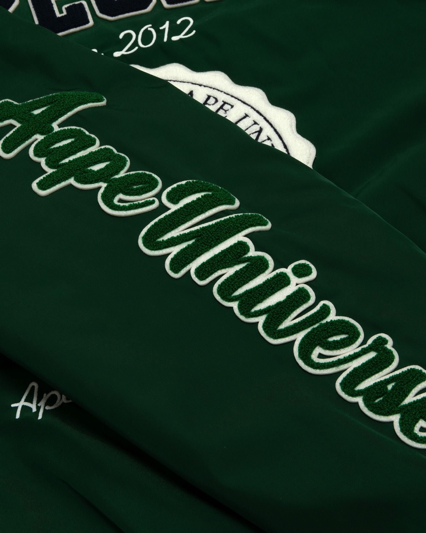 Men Varsity Jacket in Green