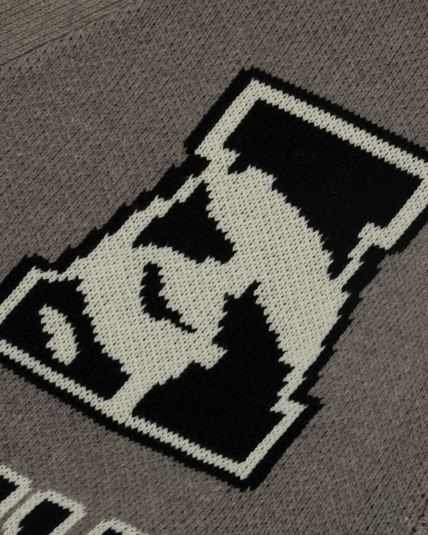 Men Moonface Jacquard Knit Cardigan in Grey