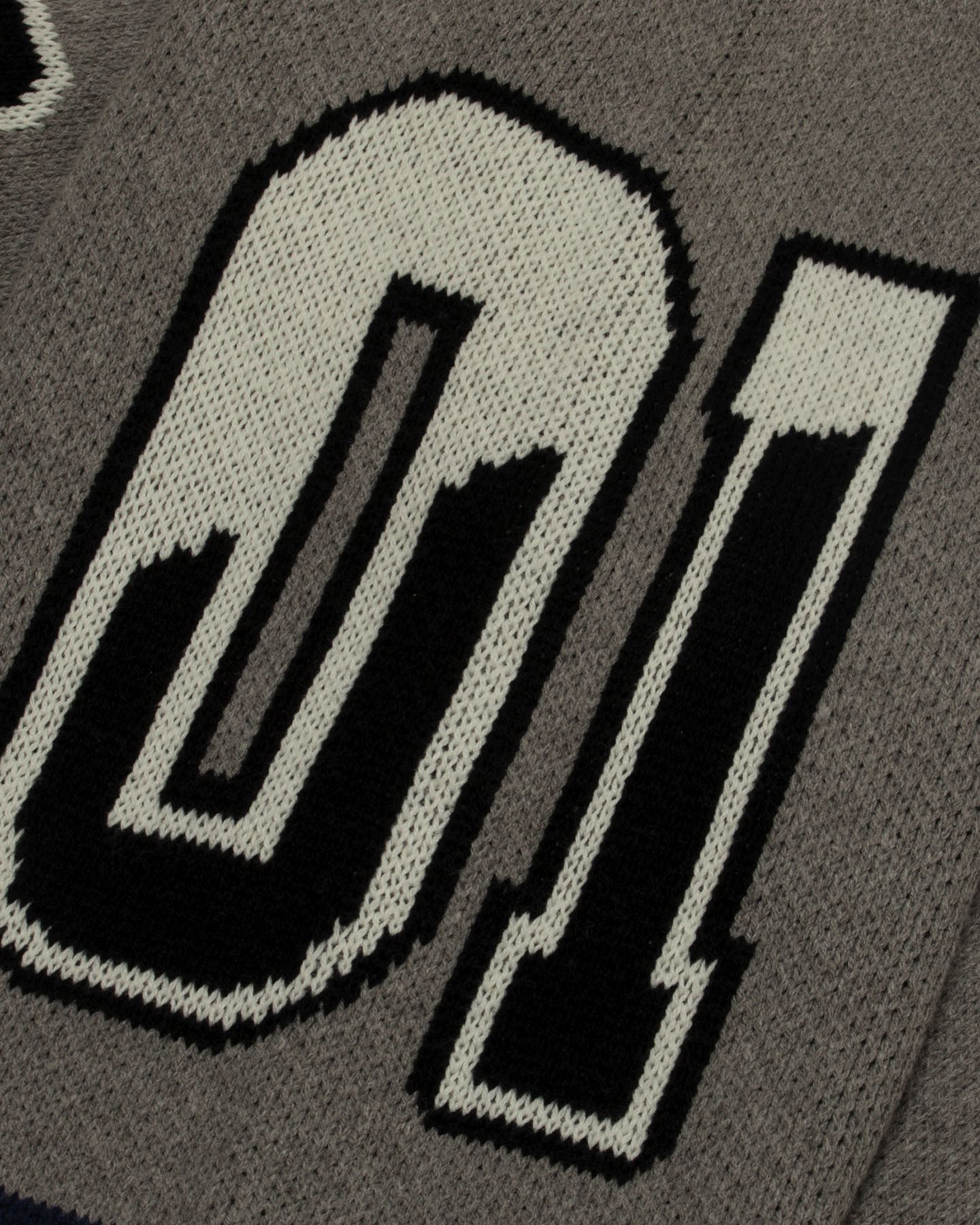 Men Moonface Jacquard Knit Cardigan in Grey