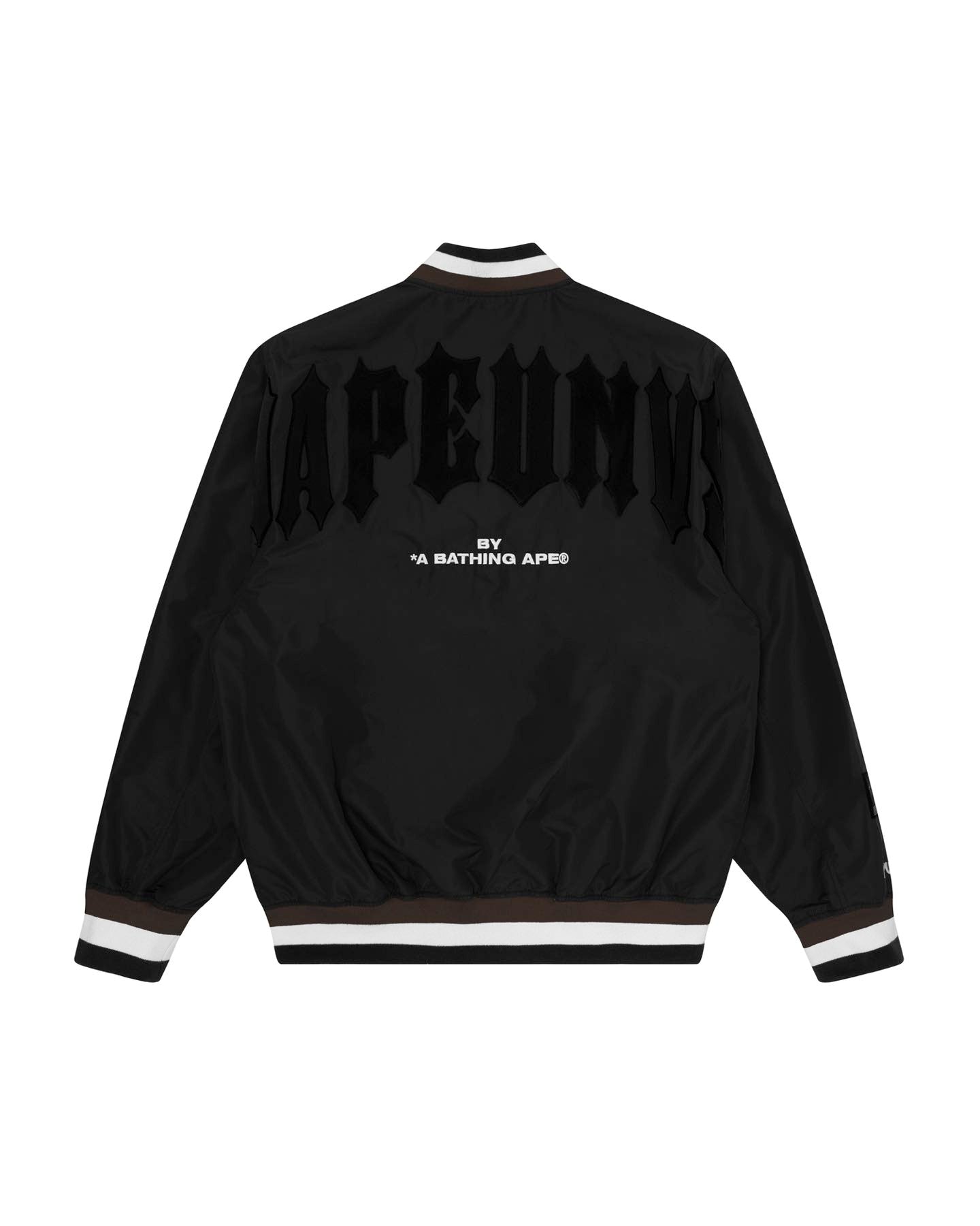Men Embroidered Bomber Jacket in Black