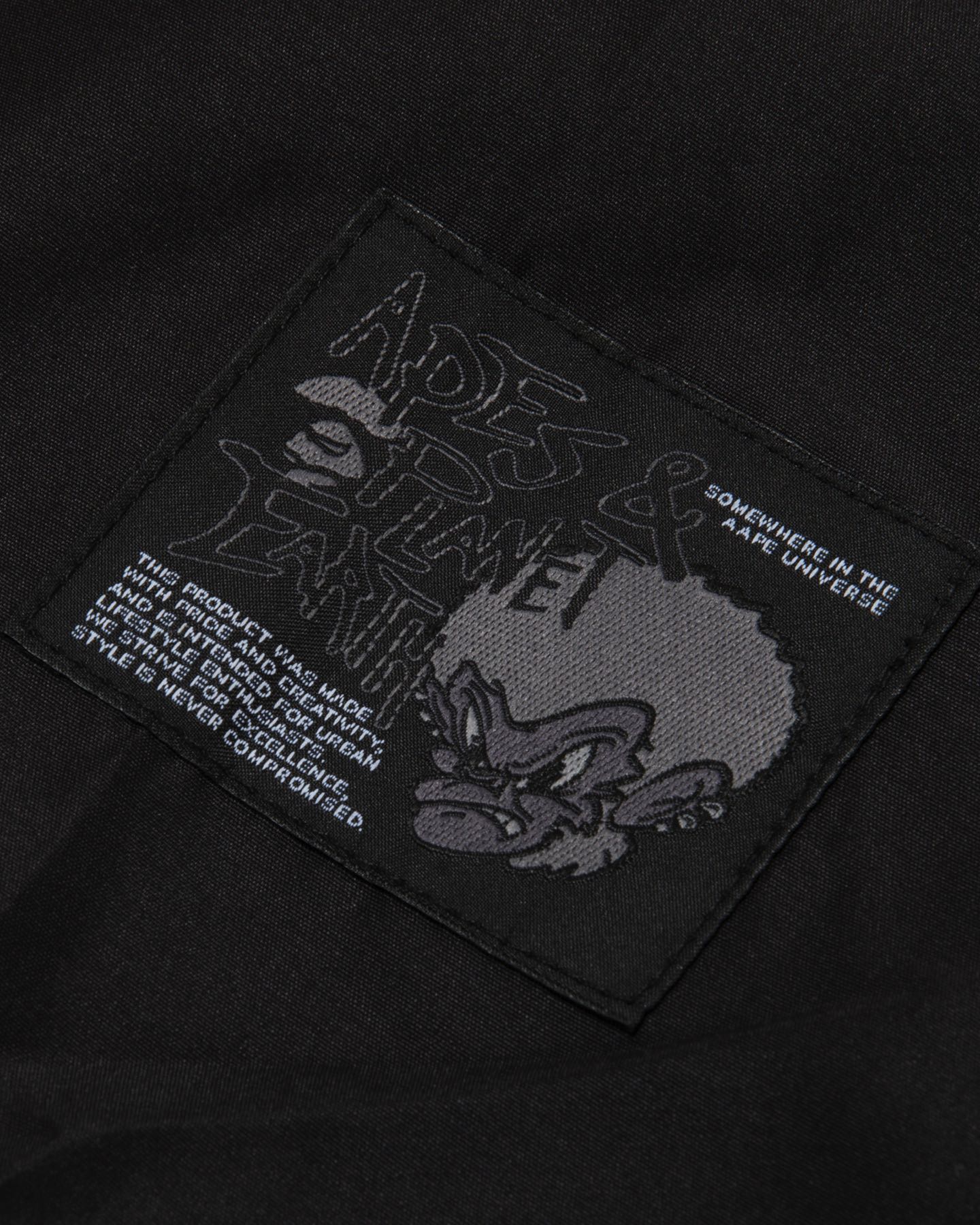 Men Embroidered Bomber Jacket in Black