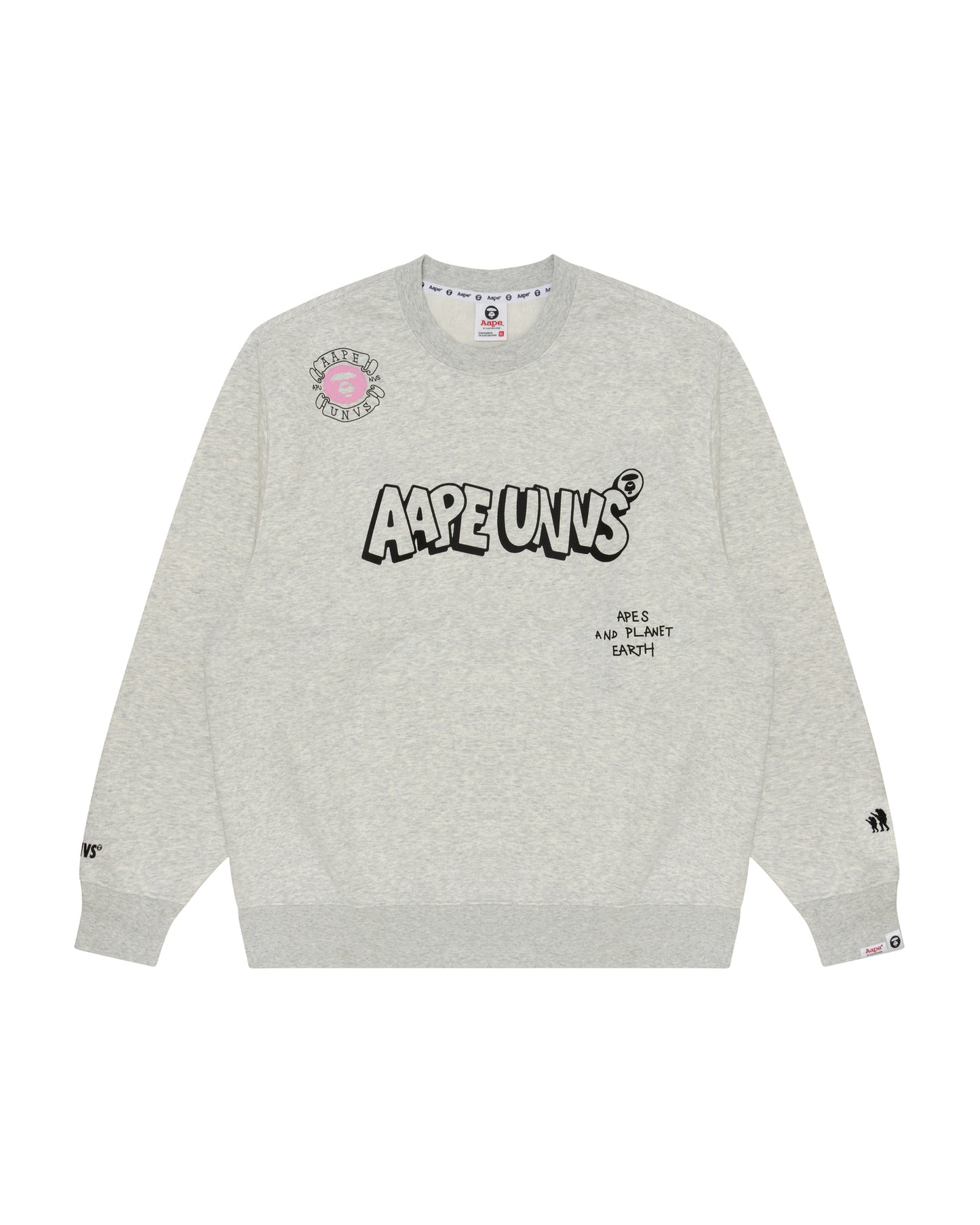 Men Moonface Graphic Print Sweatshirt in Heather White