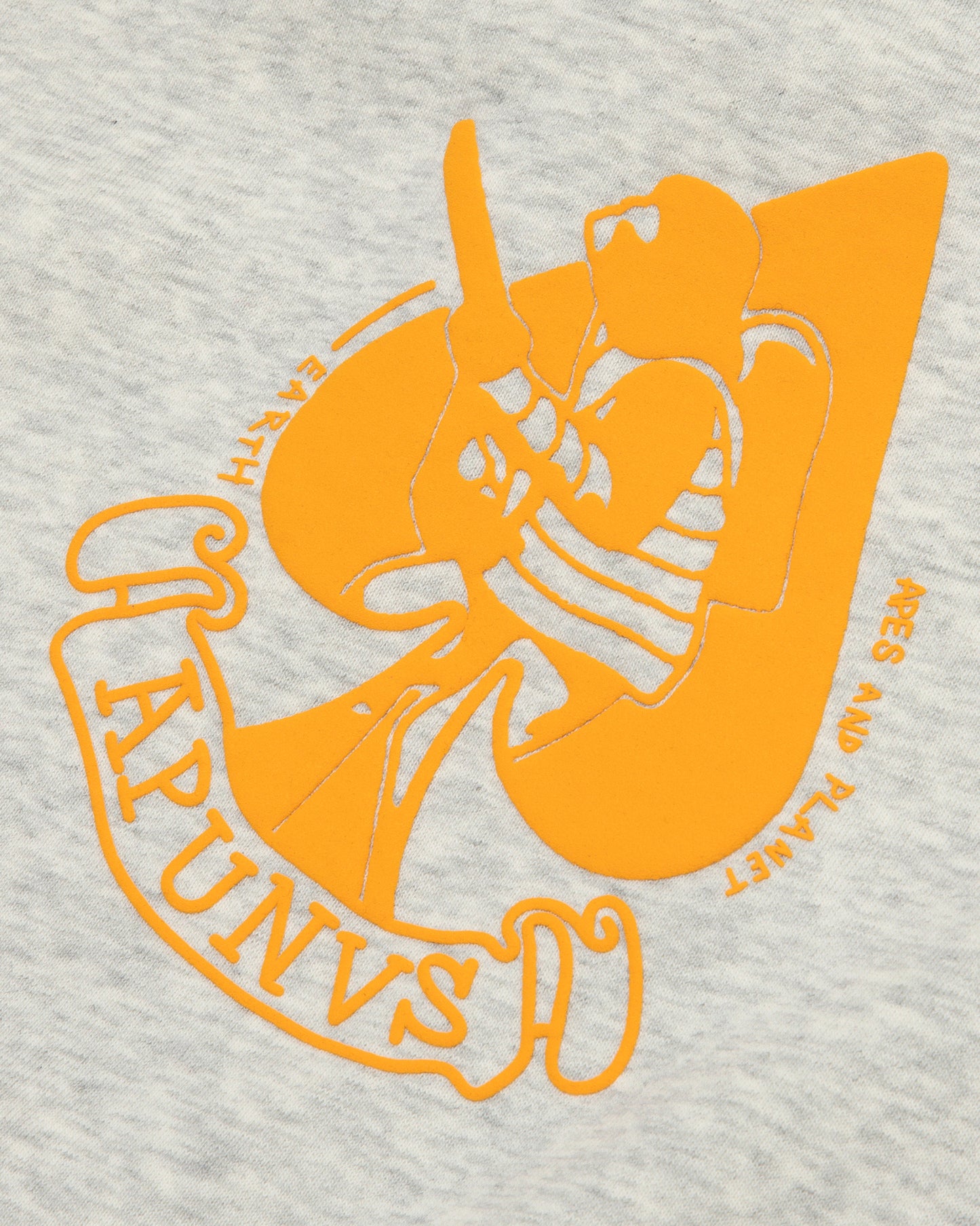 Men Moonface Graphic Print Sweatshirt in Heather White