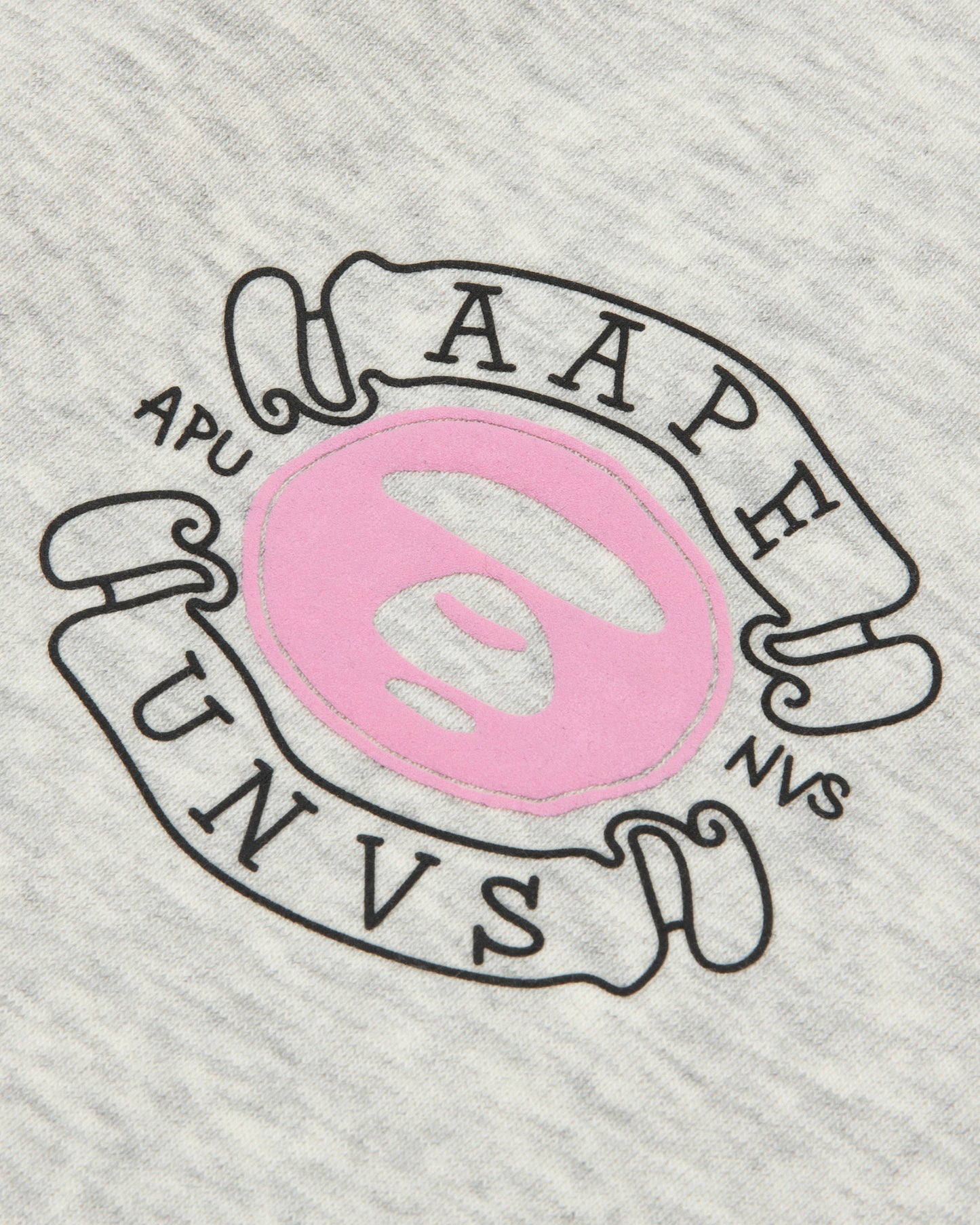 Men Moonface Graphic Print Sweatshirt in Heather White