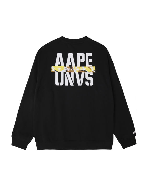 Men Moonface Printed Sweatshirt in Black