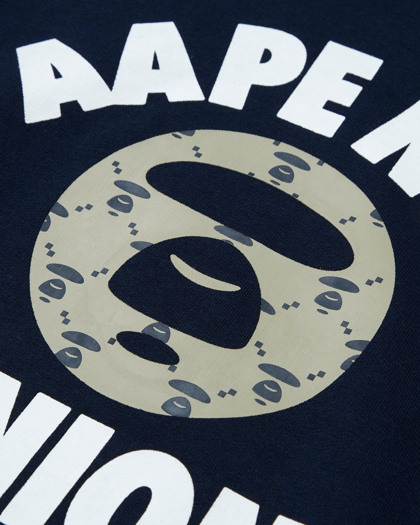 Men Moonface Logo Printed Sweatshirt in Navy