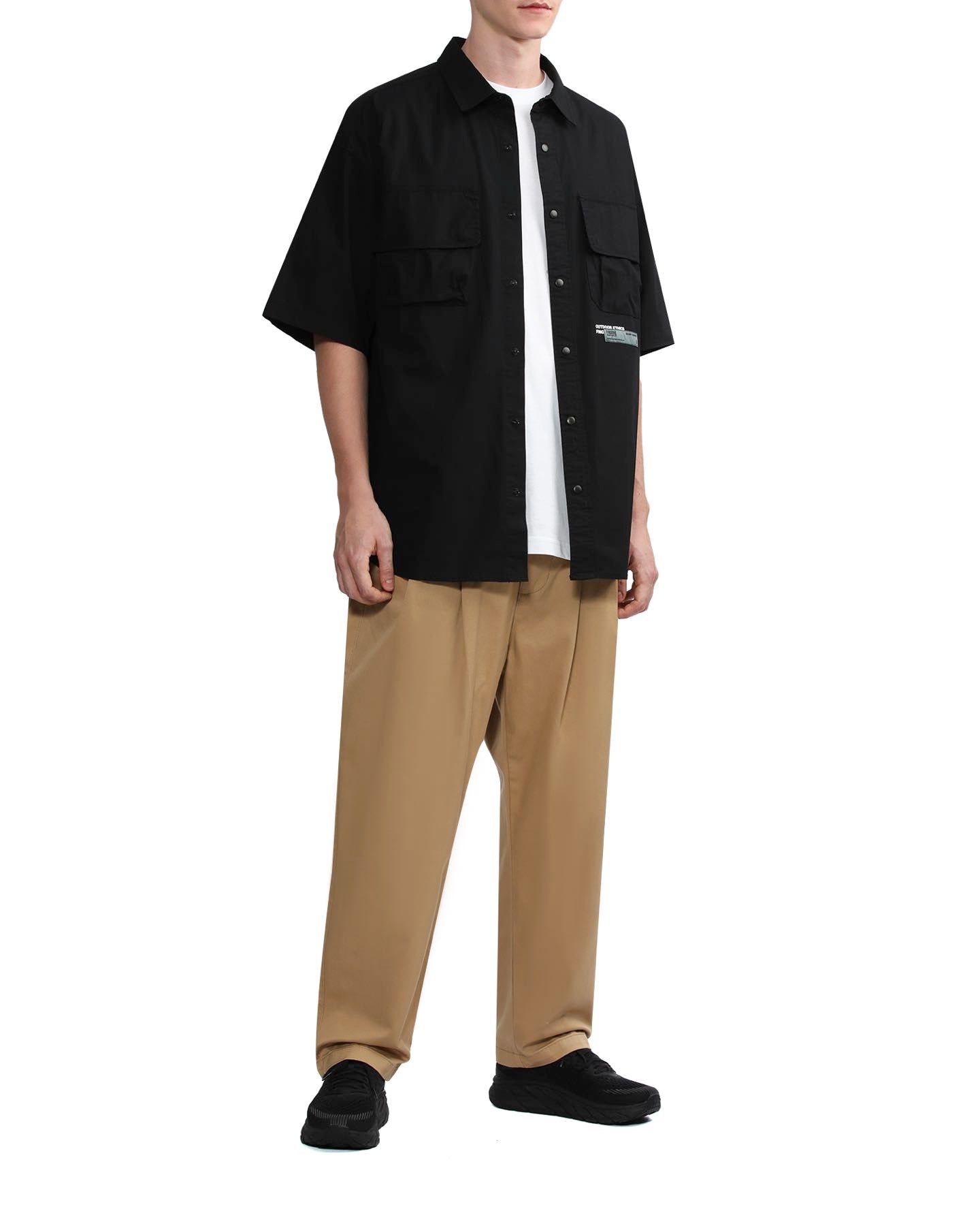 Men's - Pocketed Short Sleeve Shirt in Black