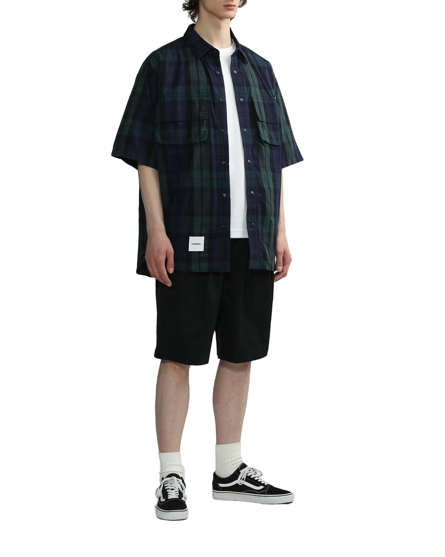 Men's - Checkered T-shirt in Blue&Green