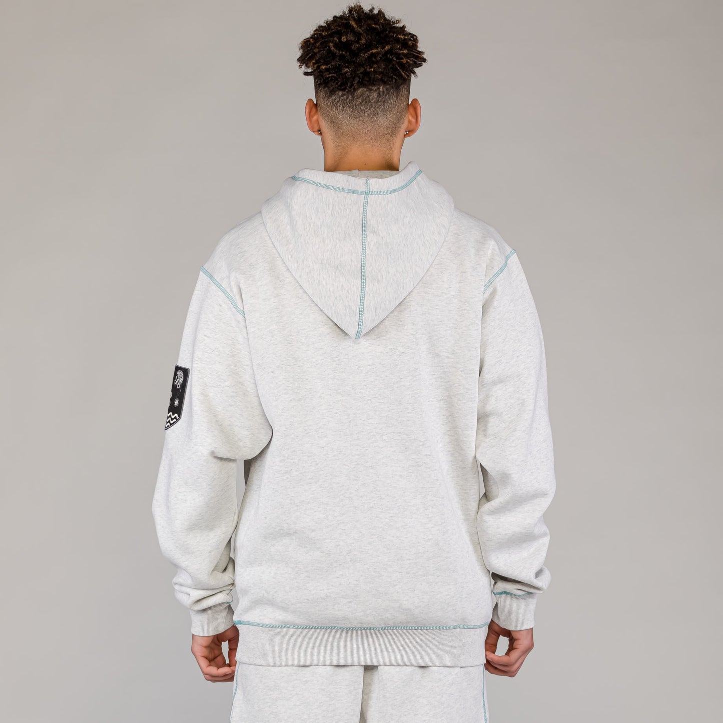 Men Fire Route Vintage Hoodie in Sport Grey