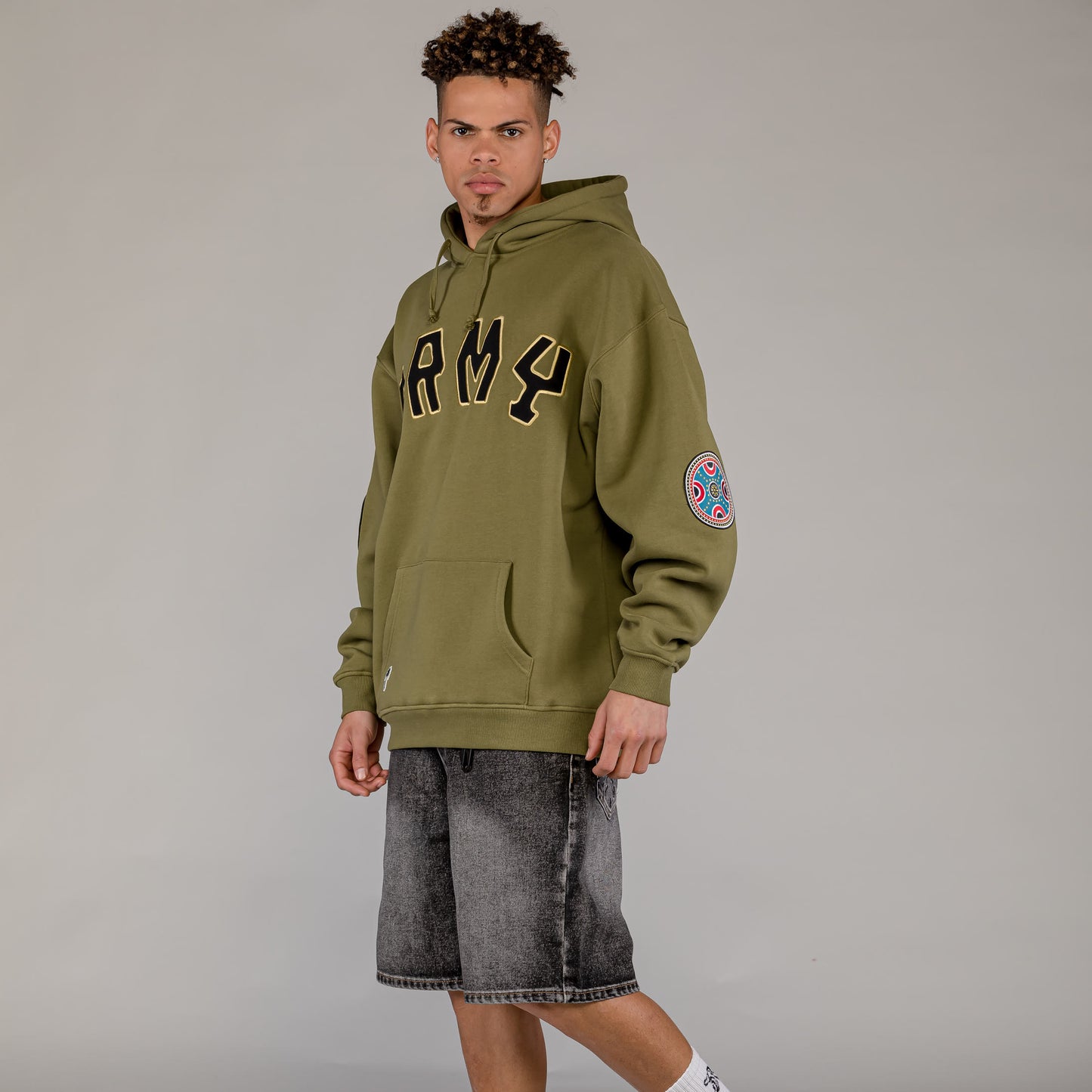 Men The Clout Vintage Hoodie in Khaki