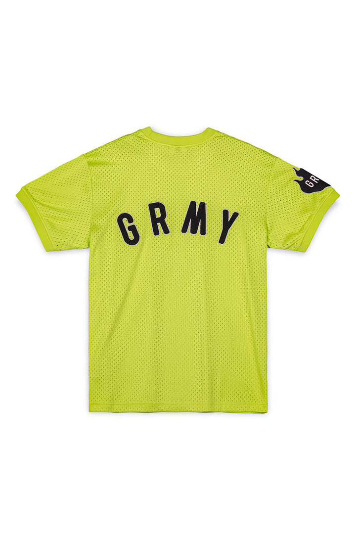 Men Cloven Tongues Mesh Tee in Lime Green