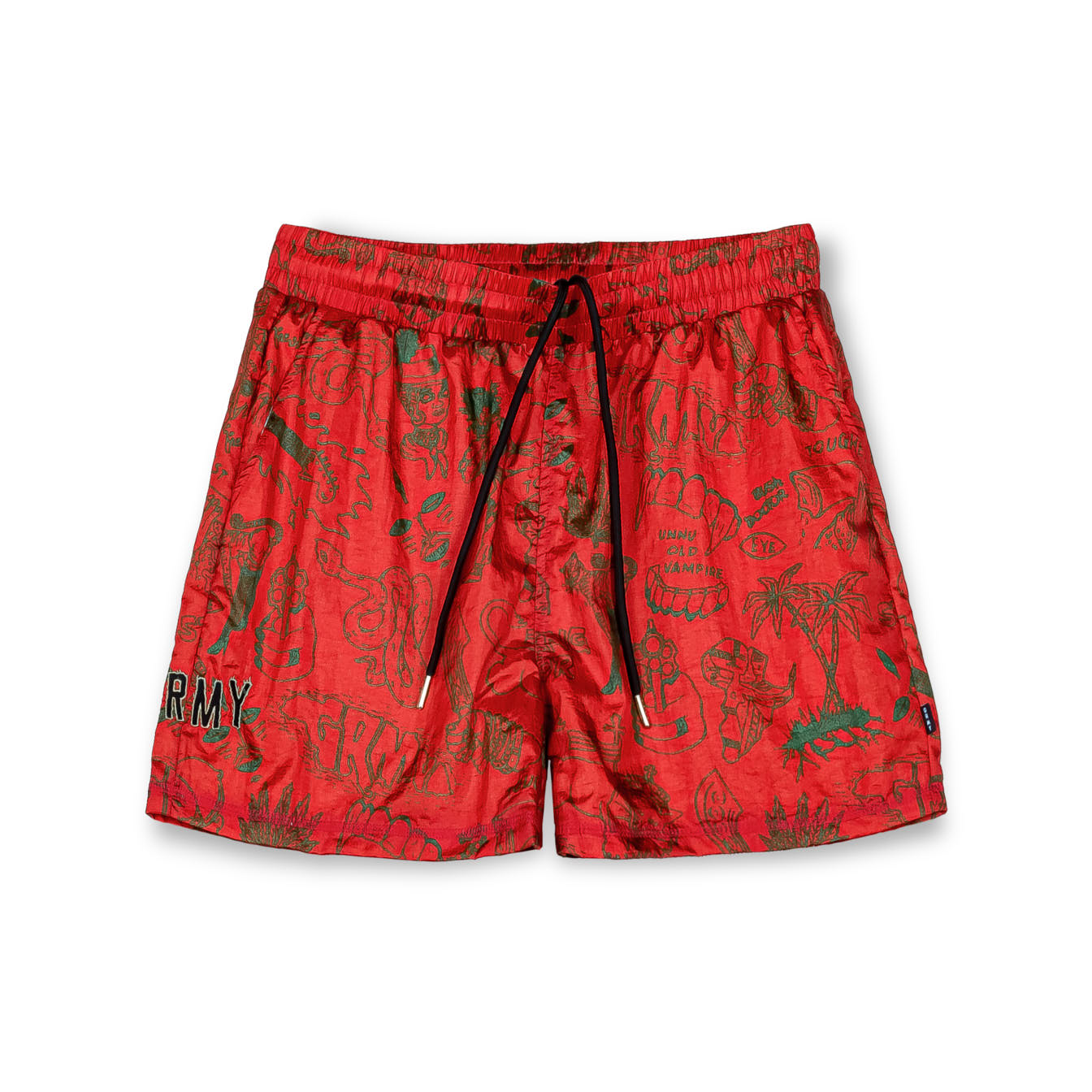 Men The Toughest Satin Shorts in Red