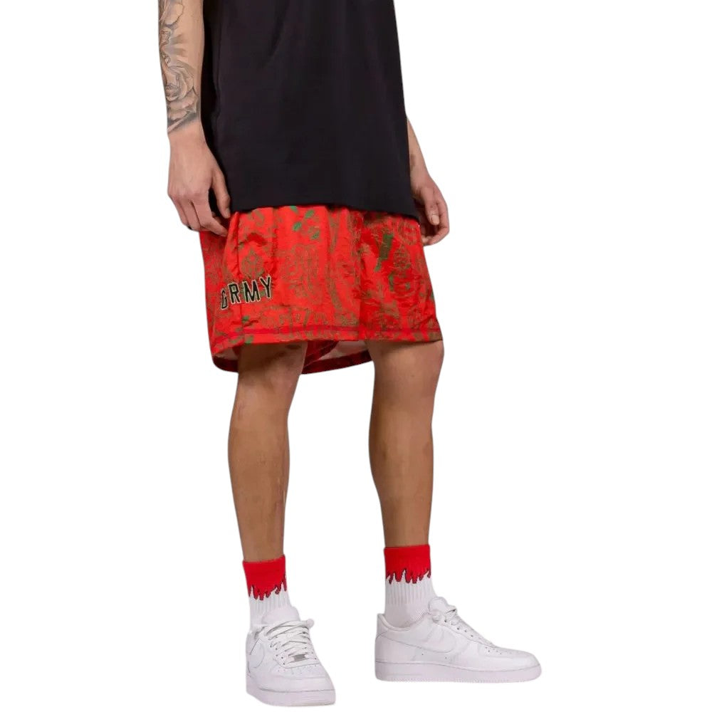 Men The Toughest Satin Shorts in Red