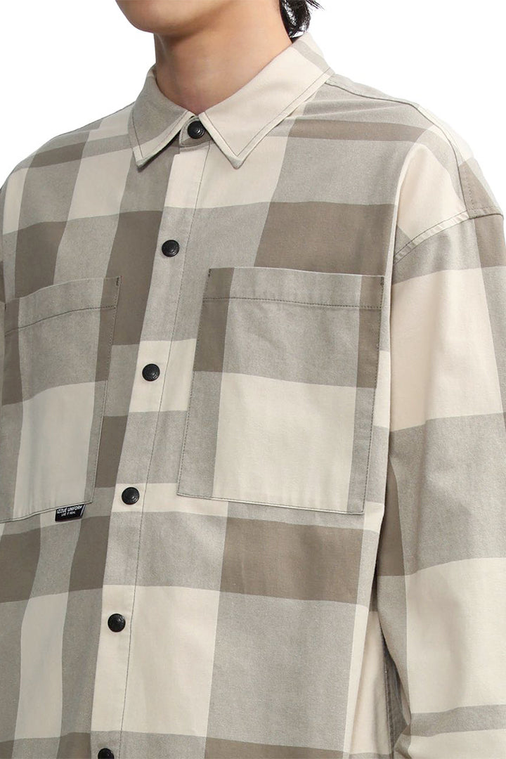Izzue Men's Long Sleeve Shirt in Beige Color