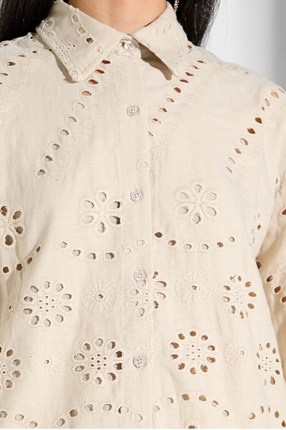 Woven Women Schiffli Tunic Shirt