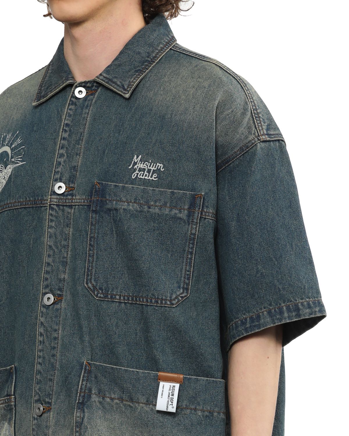 BIRD EMBROIDERED DENIM SHIRT