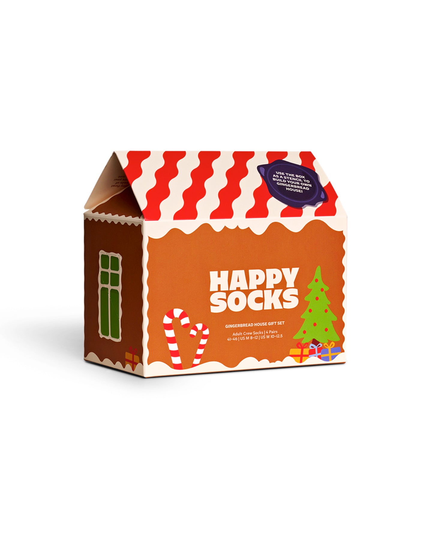 4-Pack Gingerbread House Socks Gift Set