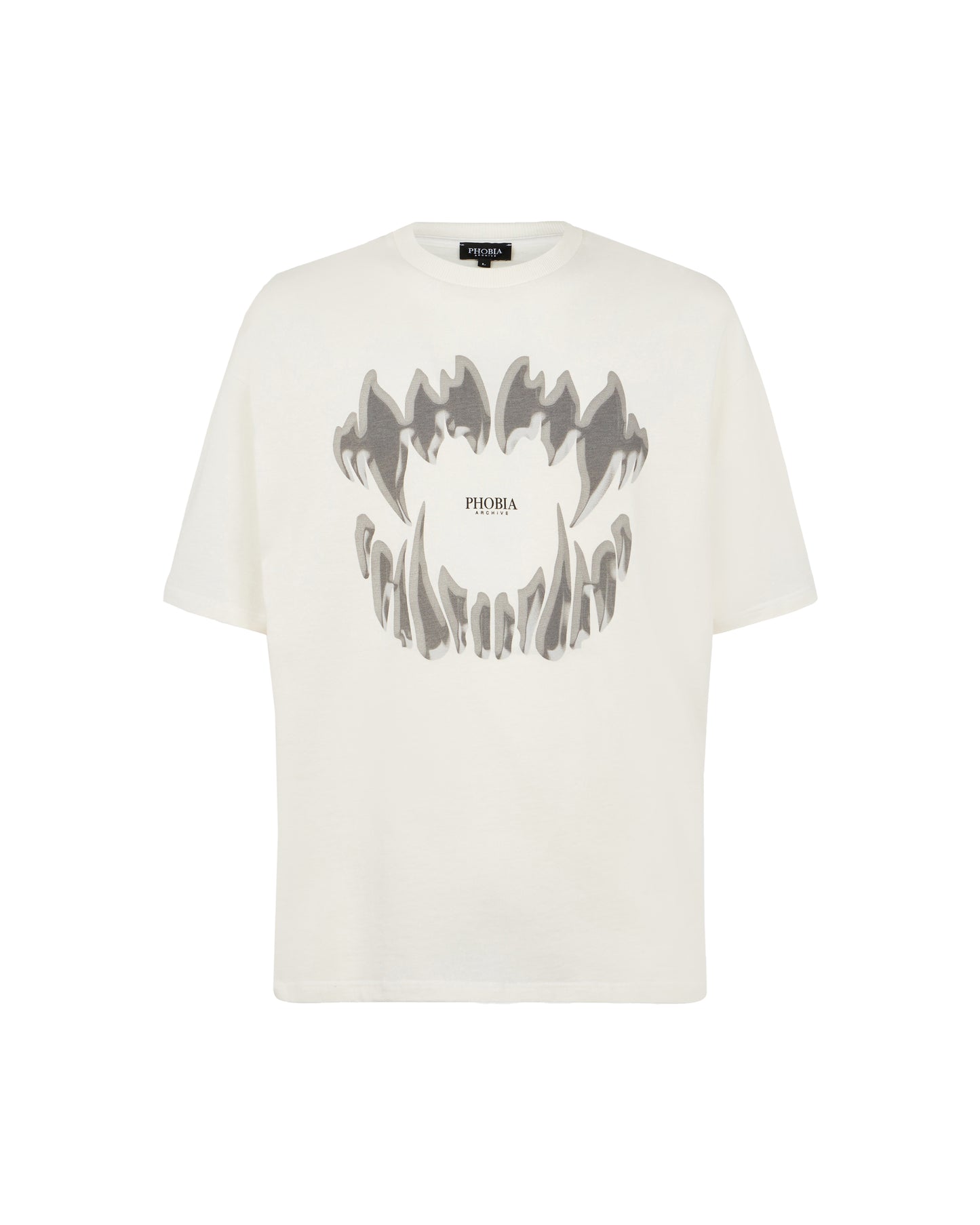 Men Grey Mouth Print T-shirt in White