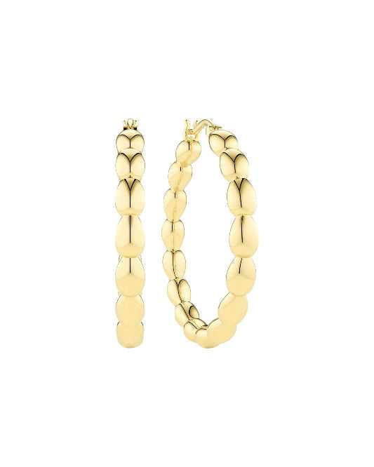 GOCCIA CERCHI PIANURA GRANDE Rhodium Plated Sterling Silver Earrings