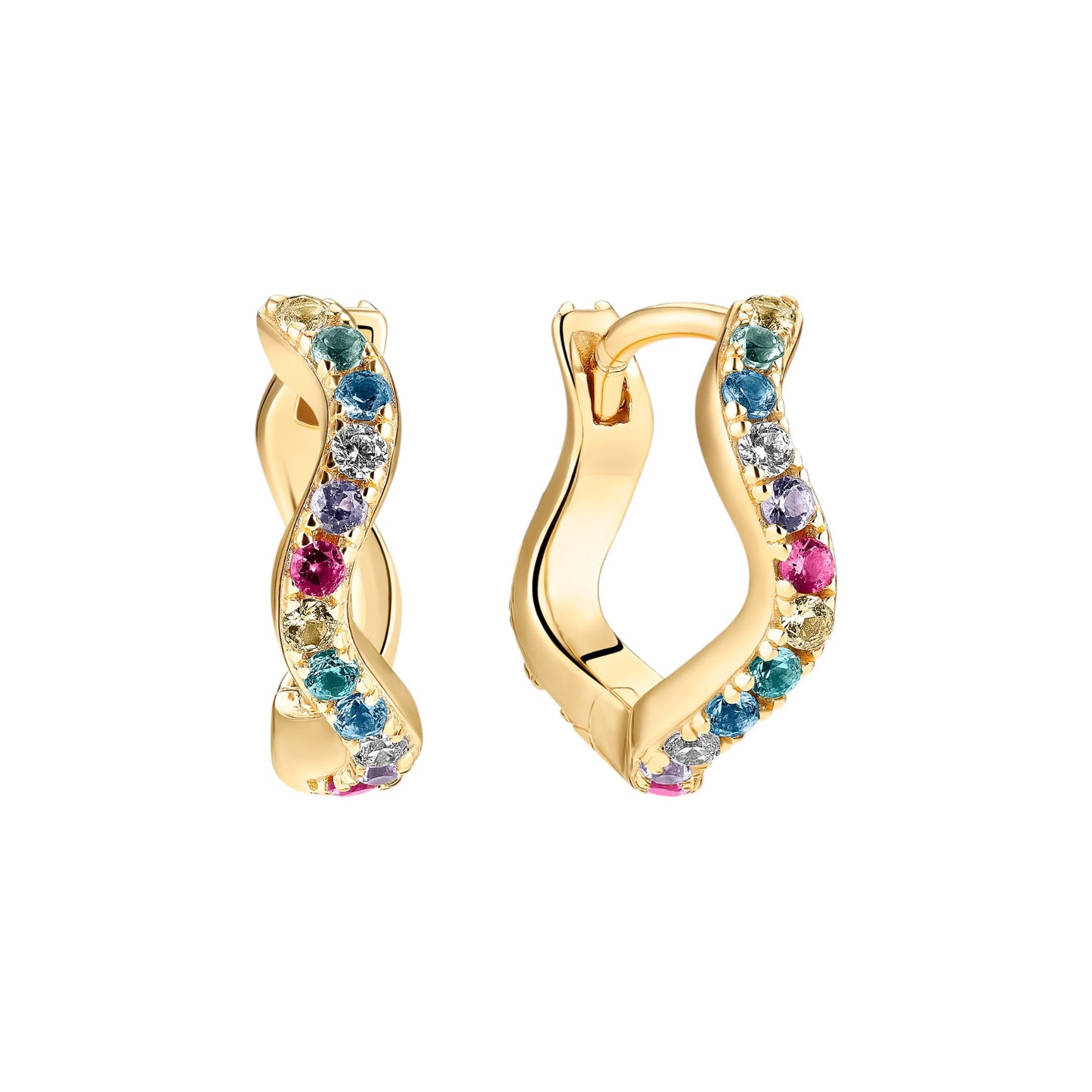 ELLERA WAVES MEDIO Rhodium Plated Sterling Silver Earrings