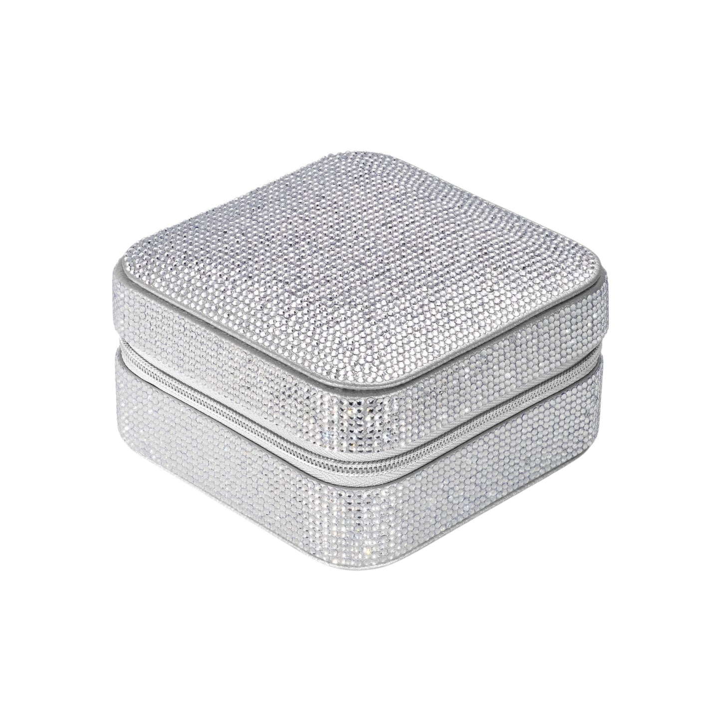 SPARKLY JEWELLERY TRAVEL BOX PU Leather PICCOLO with White zirconia